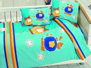 Lenjerie Patut Bebe Sky Turcoaz (Bumbac 100%)