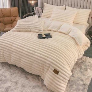 Lenjerie cocolino cu Elastic 180x200 Liny V7 Crem (Cocolino)
