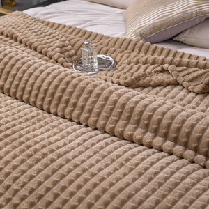 Patura Cocolino Groasa Squarry V1 Crem 200x230 cm - Img 3