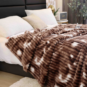 Patura Cocolino Groasa Stripe V3 Brown Stain 200x230 cm - Img 3