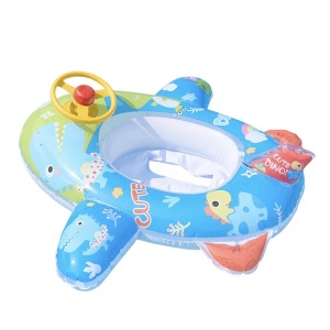 Colac gonflabil cu suport pentru copii, 3-7 ani, Avion cu claxon 90 x 90 cm - Img 4