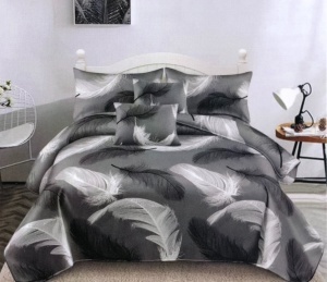 Lenjerie cocolino cu Elastic 180x200 Black Illusion (Cocolino)