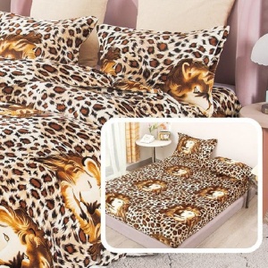Lenjerie cu elastic 180x200 cm, Lion 6 Piese (Cocolino) - Img 2