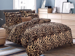 Lenjerie cu elastic 180x200 Leopard (Cocolino) - Img 1