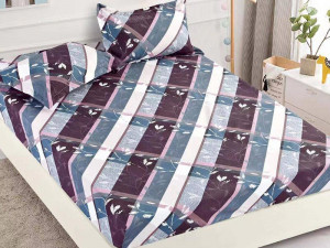 Cearsaf de pat cu elastic si 2 fete de perna, Tezia, 180x200cm (Finet)