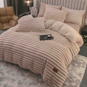 Lenjerie cocolino cu Elastic 180x200 Liny V12 Light Beige (Cocolino)