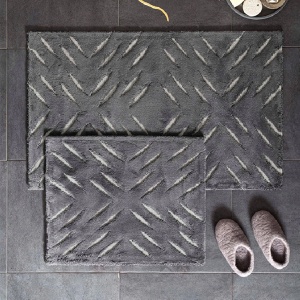 Set 2 Covorase de Baie Miror Antracit 50x60 cm si 60x100 (Bumbac)