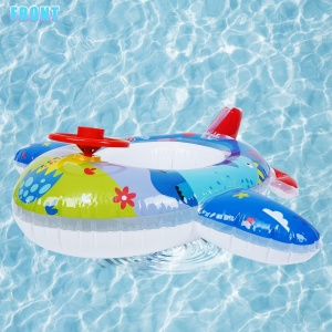 Colac gonflabil cu suport pentru copii, 3-7 ani, Avion cu claxon 90 x 90 cm - Img 8