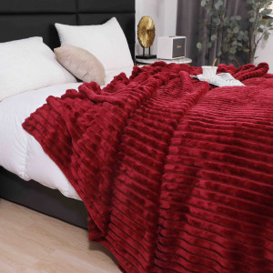 Patura Cocolino Groasa Stripe V5 Bordo 200x230 cm - Img 2