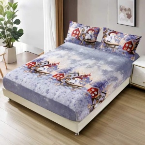 Cearsaf de pat Cocolino cu elastic si 2 fete de perna Merry V19 180x200cm
