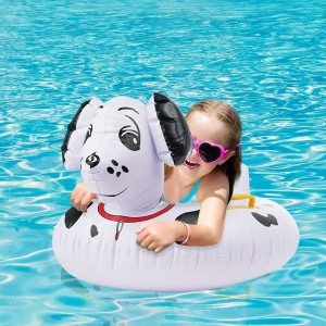 Colac gonflabil cu suport si mânere pentru copii, Dalmatian 70x55 cm - Img 1