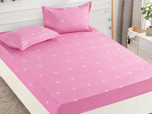 Cearsaf de pat cu elastic si 2 fete de perna, Pinka, 180x200cm (Finet)