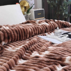 Patura Cocolino Groasa Stripe V3 Brown Stain 200x230 cm - Img 4