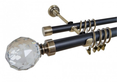 Galerie dubla KULA CRYSTAL 25/19 - PRINDERE PERETE AUR ANTIC ,NEGRU