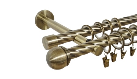 Galerie dubla twist prindere perete picior universal todi max 19/19 aur antic