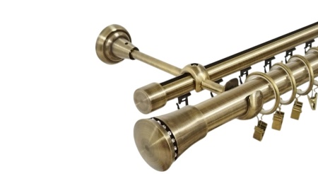 Galerie dubla boston, teava neteda si profil,grosime 25 si 19mm, aur antic