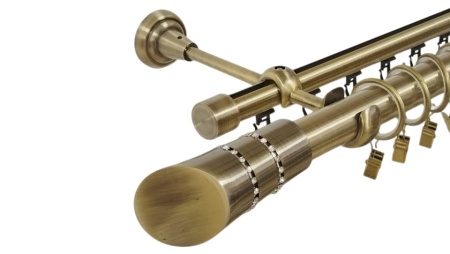Galerie dubla diva , teava neteda si profil,grosime 25 si 19mm, aur antic