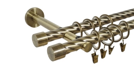 Galerie dubla twist prindere perete picior universal capacel 19/19 aur antic