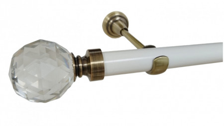 Galerie simpla fara inele KULA CRYSTAL /25 - alb/aur antic