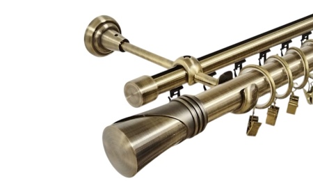 Galerie dubla Duncan, teava neteda si profil,grosime 25 si 19mm, aur antic