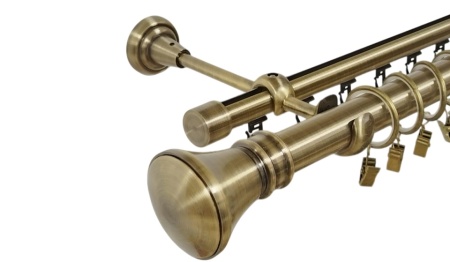 Galerie dubla Luxor, teava neteda si profil,grosime 25 si 19mm, aur antic