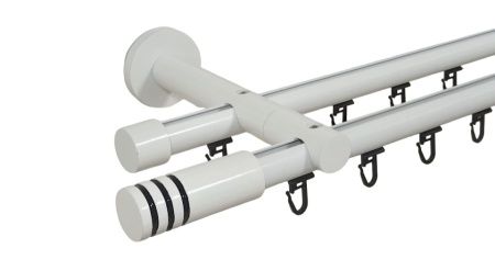 Galerie dubla modulo teava profil alb 19mm/19mm
