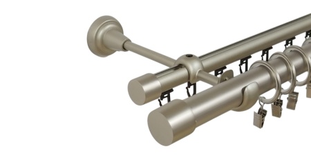 Galerie dubla capacel , teava neteda si profil,grosime 25 si 19mm, crom mat