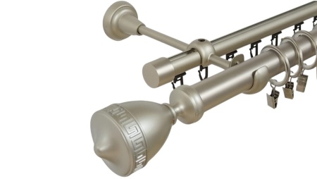 Galerie dubla versus , teava neteda si profil,grosime 25 si 19mm, crom mat