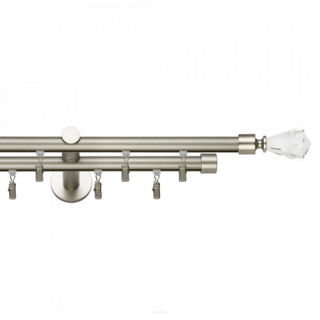 Galerie metal dubla PICIOR UNIVERSAL TEAVA PROFIL - CRISTAL CONE19/19 - CROM MAT
