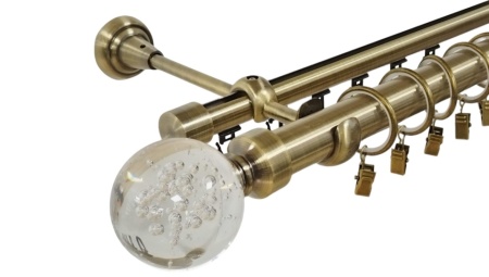 Galerie dubla nysa , teava neteda si profil,grosime 25 si 19mm, aur antic
