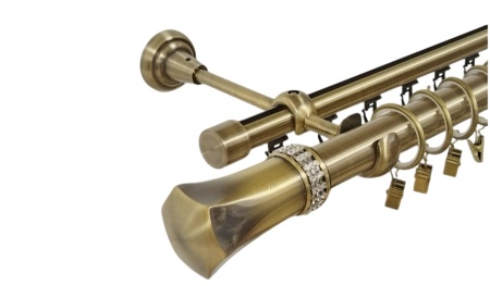 Galerie dubla pluton, teava neteda si profil,grosime 25 si 19mm, aur antic