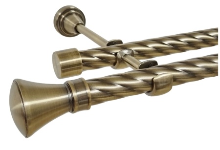 Galerie TWIST dubla PRINCE fara inele 19/19 mm - aur antic