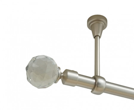 Galerie simpla prindere tavan fara inele kula crystal 19 mm crom mat
