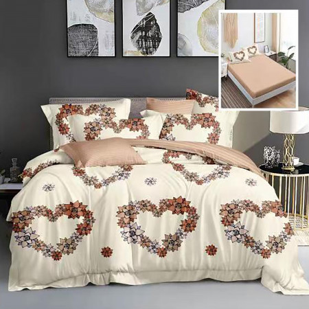 LENJERIE DE PAT FINET 6 PIESE CU HUSĂ UNIVERSALĂ PENTRU SALTEA DE 160x200 ȘI 180x200 (HF6P43)