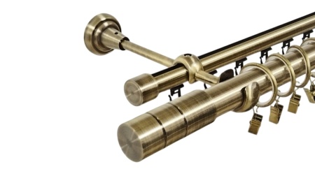 Galerie dubla cylindru , teava neteda si profil,grosime 25 si 19mm, aur antic
