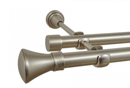 Galerie dubla fara inele PRINCE 19 mm dubla crom mat