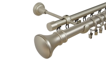 Galerie dubla luxor , teava neteda si profil,grosime 25 si 19mm, crom mat