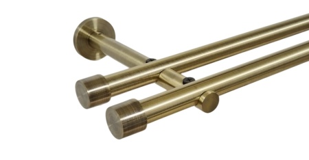 Galerie dubla picior universal fara inele prindere perete capacel 19/19 mm aur antic