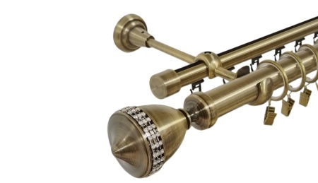 Galerie dubla Vienna, teava neteda si profil,grosime 25 si 19mm, aur antic