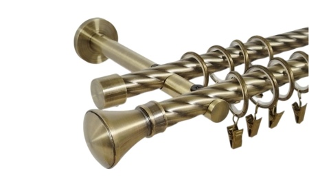 Galerie dubla twist prindere perete picior universal prince 19/19 aur antic