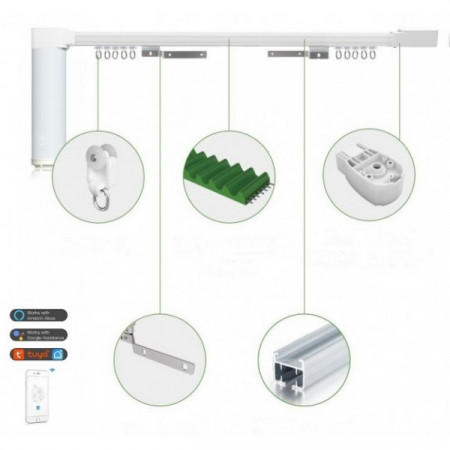 Motor cu sina aluminiu pentru perdele si draperie electrica 500-600cm