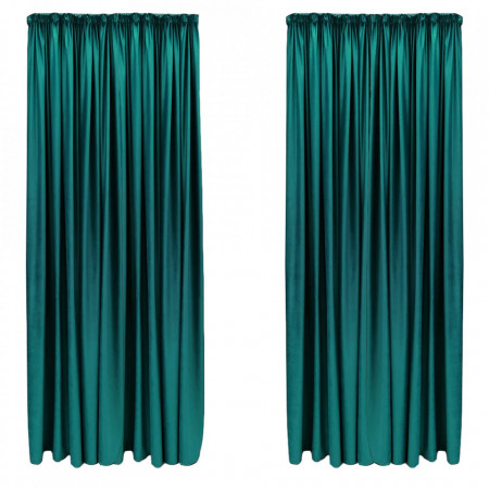 SET DRAPERIE BLACK OUT CATIFEA VELVET CU REJANSA DE 8 CM VERDE SMARALD