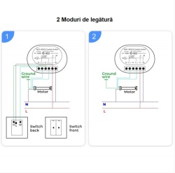 Comutator inteligent de releu WiFi + RF pentru jaluzele/rulouri rulante TUYA/Smart Life cu telecomanda - Img 2