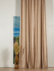 Draperie cu rejansă Uni Select bej 03 montată în living modern