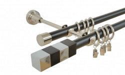 Galerie dubla duo magnum 19 mm negru inox - Img 1