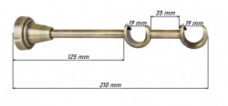Galerie dubla duo valeo negru 19 mm negru inox - Img 3