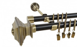 Galerie dubla duo VERDI 19/19 mm negru aur antic - Img 1
