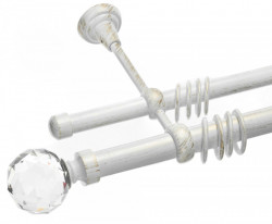 Galerie dubla Kula Crystal 25/19 alb lucios antichizat