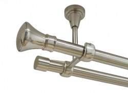 Galerie dubla prince fara inele prindere tavan 19/19 mm inox - Img 1