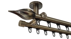 Galerie dubla prindere tavan teava profil twister 19/19 mm aur antic - Img 1